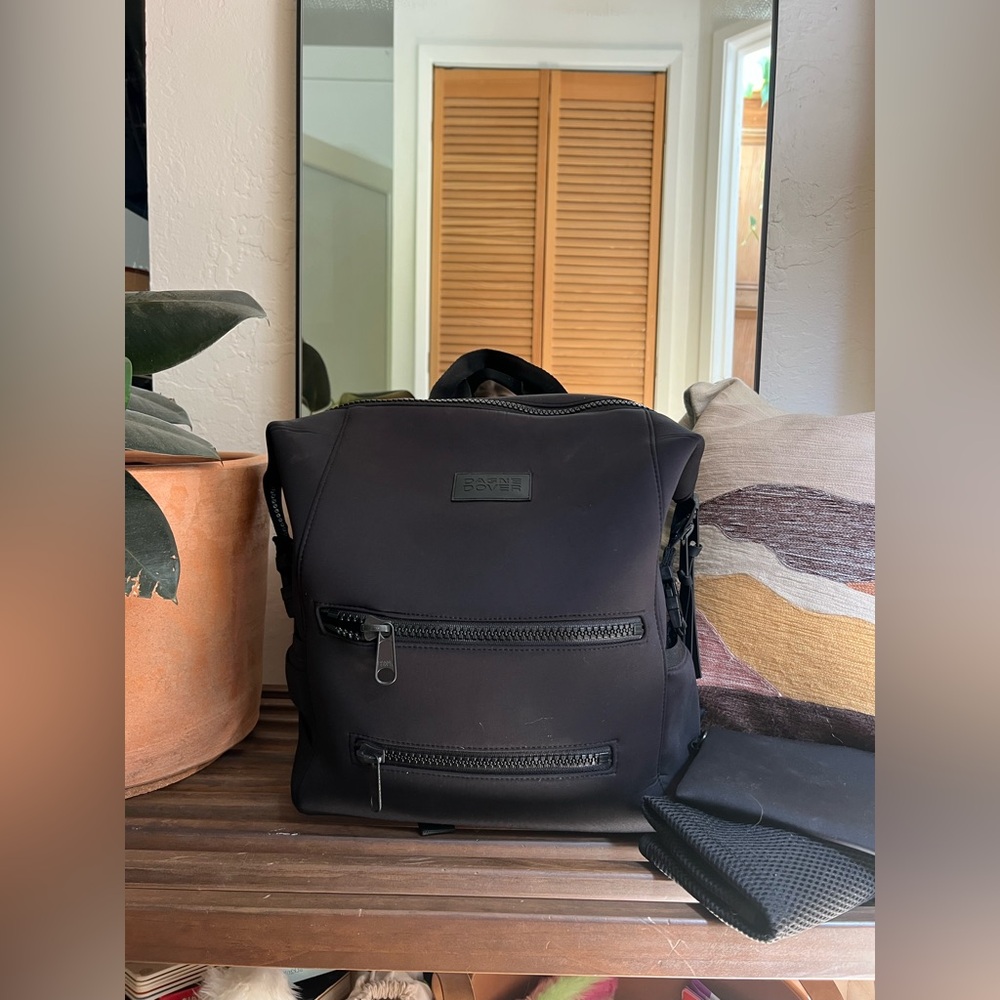 Dagne Dover Black Baby Bag Neoprene Diaper Backpack